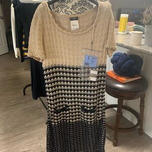 CHANEL - “AUTHENTiC” Textured Beige and Black Dress
